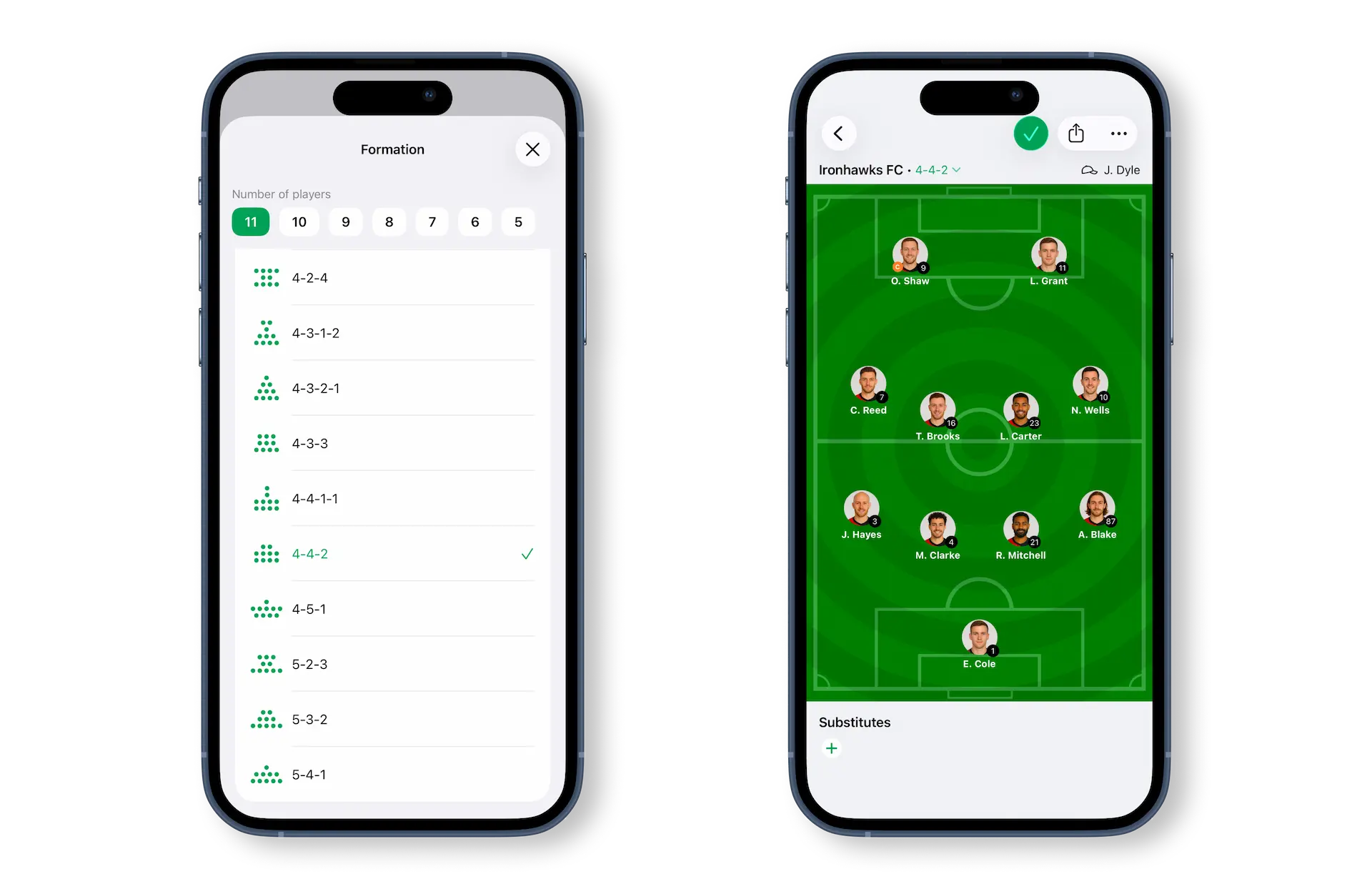 Confirm who starts and the shape