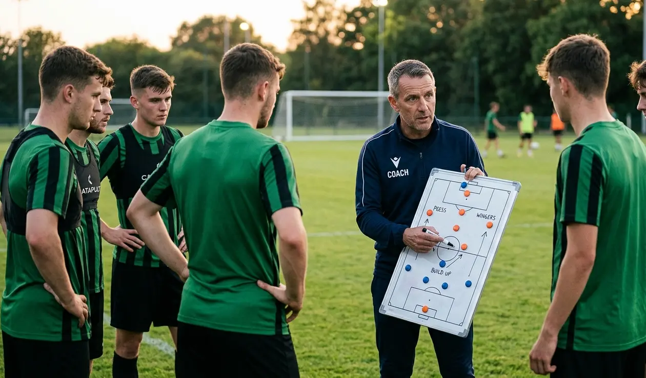 Tactical board showing several football formations side by side