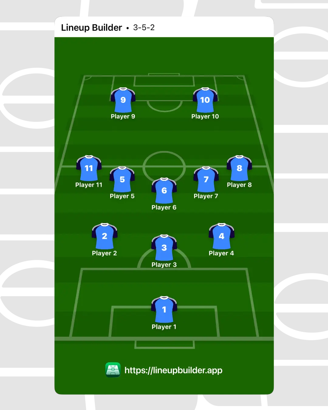 3-5-2 Formation — football soccer formation lineup