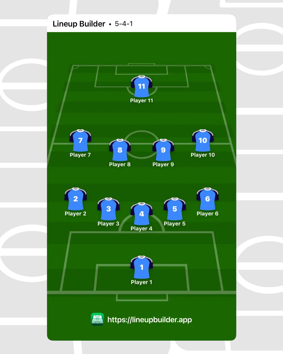 5-4-1 Formation — football soccer formation lineup